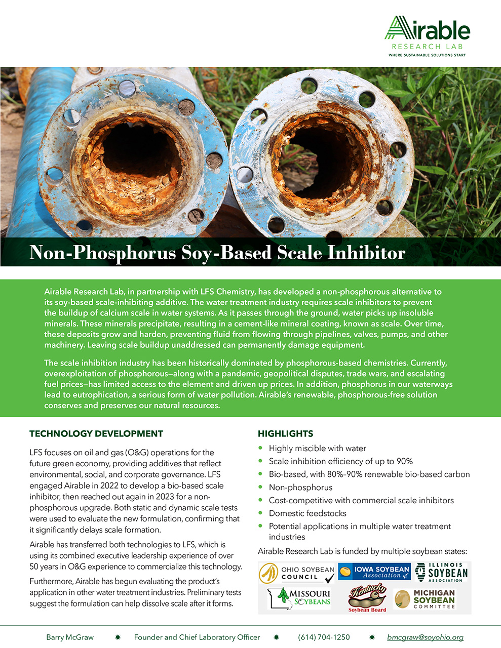 Non-Phosphorus Soy-Based Scale Inhibitor for Water Treatment Systems (e ...